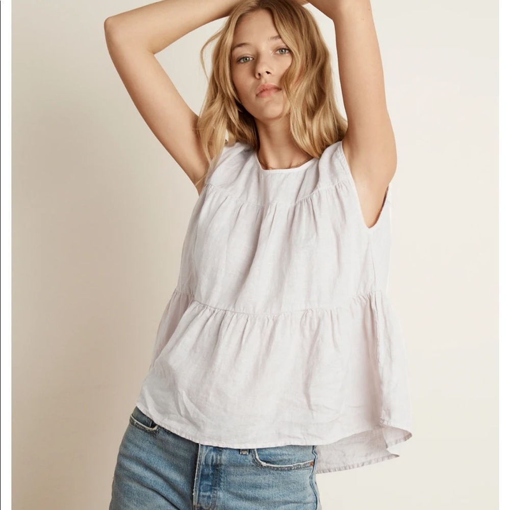 Velvet Linen Tiered Top
